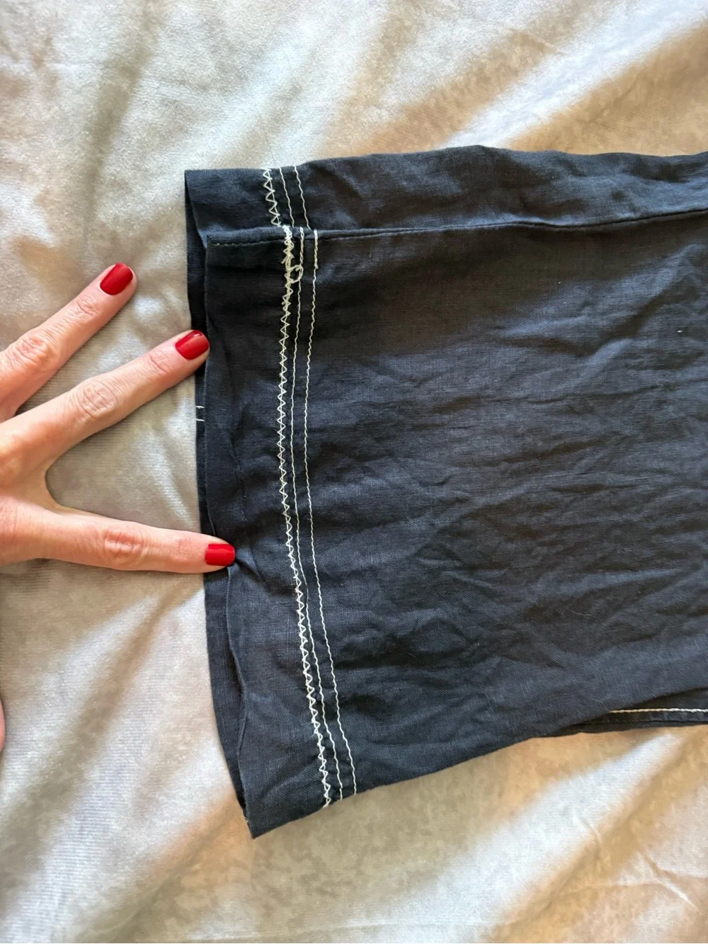 Johnny Was Pete & Greta Cargo Pants with Contrast Stitching 100% linen - Picture 9 of 9